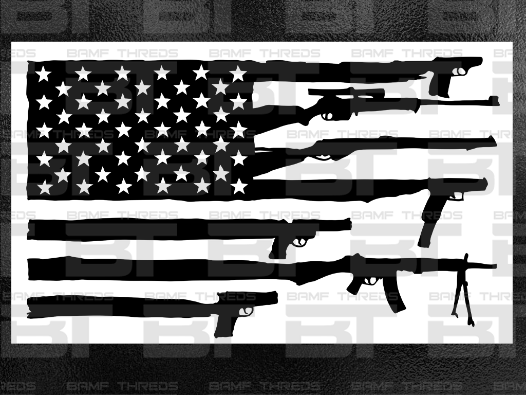 Gun Flag Decal – BAMFThreds